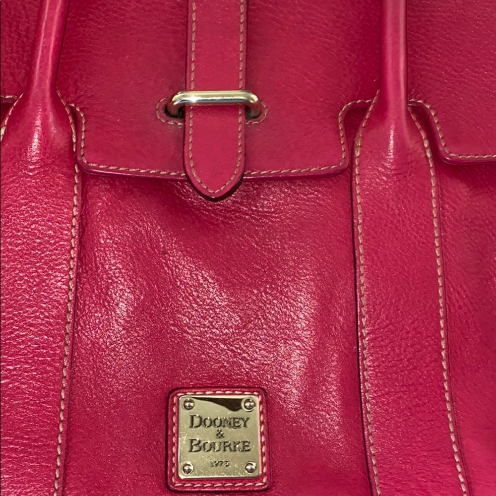 Dooney & Bourke Pink Leather Tote Bag - Picture 3 of 10
